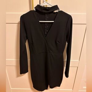 Blue Blush Black Asymmetrical Dress